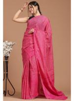 Cotton Mul Mul Pink Casual Wear Printed Saree